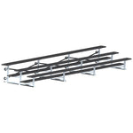 Jaypro Sports Bleacher - 3 Row - Tip & Roll, Single Foot Plank, Powder Coated - 21' L (BLCH - 321TRGPC) - SchoolOutlet