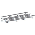Jaypro Sports Bleacher - 3 Row - Tip & Roll, Single Foot Plank, Powder Coated - 21' L (BLCH - 321TRGPC) - SchoolOutlet