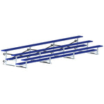 Jaypro Sports Bleacher - 3 Row - Tip & Roll, Single Foot Plank, Powder Coated - 21' L (BLCH - 321TRGPC) - SchoolOutlet