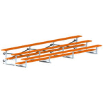 Jaypro Sports Bleacher - 3 Row - Tip & Roll, Single Foot Plank, Powder Coated - 21' L (BLCH - 321TRGPC) - SchoolOutlet