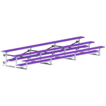 Jaypro Sports Bleacher - 3 Row - Tip & Roll, Single Foot Plank, Powder Coated - 21' L (BLCH - 321TRGPC) - SchoolOutlet