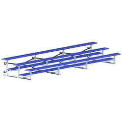 Jaypro Sports Bleacher - 3 Row - Tip & Roll, Single Foot Plank, Powder Coated - 21' L (BLCH-321TRGPC)
