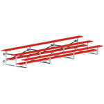 Jaypro Sports Bleacher - 3 Row - Tip & Roll, Single Foot Plank, Powder Coated - 21' L (BLCH - 321TRGPC) - SchoolOutlet