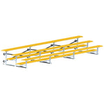 Jaypro Sports Bleacher - 3 Row - Tip & Roll, Single Foot Plank, Powder Coated - 21' L (BLCH - 321TRGPC) - SchoolOutlet