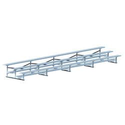 Jaypro Sports Bleacher - 3 Row - Single Foot Plank, All Aluminum Bleachers - 27' L (BLCH-327AL)