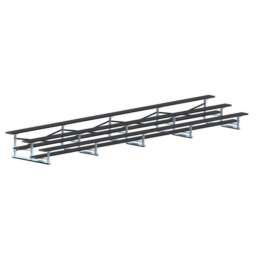 Jaypro Sports Bleacher - 3 Row - Single Foot Plank, All Aluminum Bleachers, Powder Coated - 27' L (BLCH - 327ALPC) - SchoolOutlet