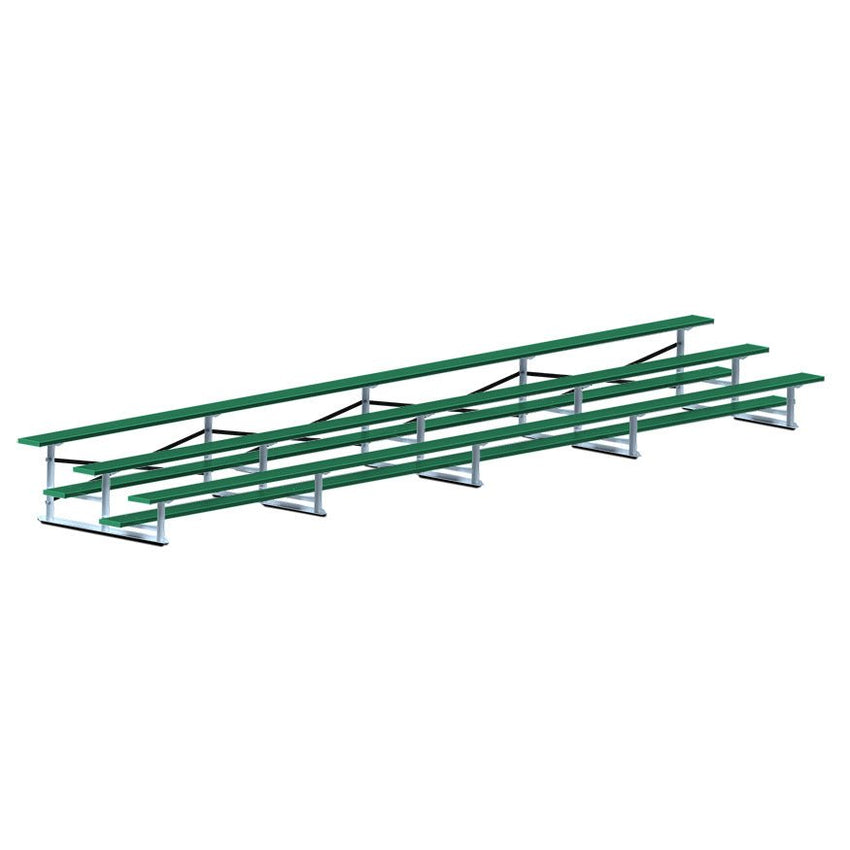 Jaypro Sports Bleacher - 3 Row - Single Foot Plank, All Aluminum Bleachers, Powder Coated - 27' L (BLCH - 327ALPC) - SchoolOutlet