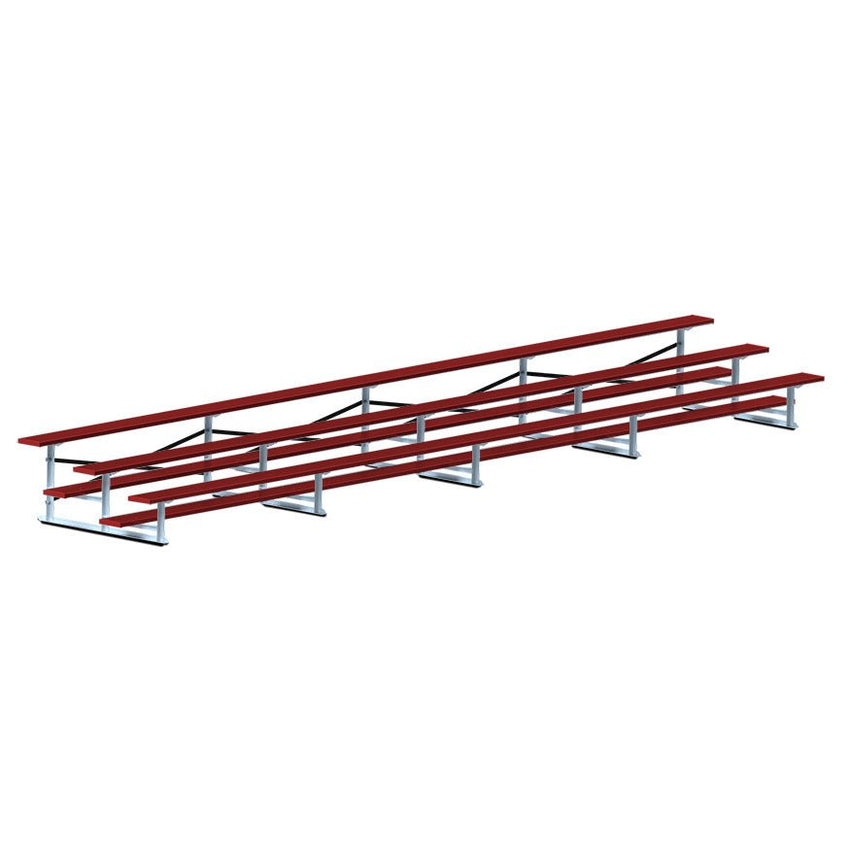 Jaypro Sports Bleacher - 3 Row - Single Foot Plank, All Aluminum Bleachers, Powder Coated - 27' L (BLCH - 327ALPC) - SchoolOutlet