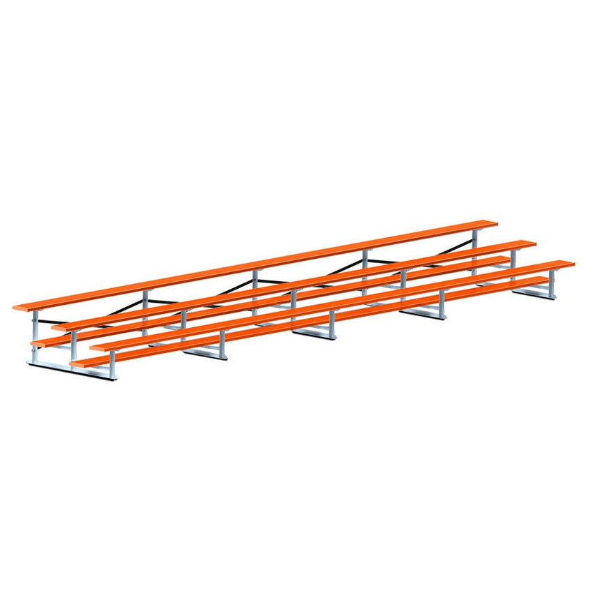 Jaypro Sports Bleacher - 3 Row - Single Foot Plank, All Aluminum Bleachers, Powder Coated - 27' L (BLCH - 327ALPC) - SchoolOutlet