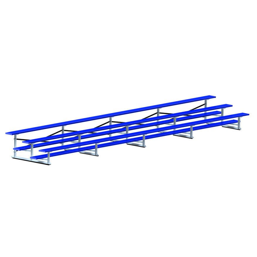 Jaypro Sports Bleacher - 3 Row - Single Foot Plank, All Aluminum Bleachers, Powder Coated - 27' L (BLCH - 327ALPC) - SchoolOutlet