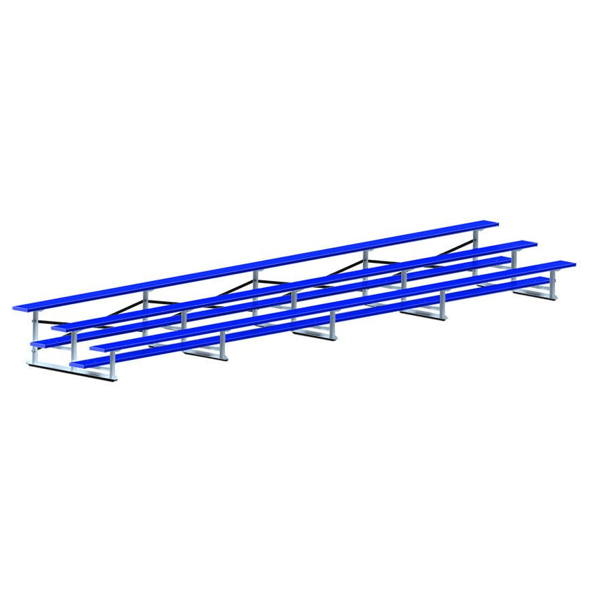 Jaypro Sports Bleacher - 3 Row - Single Foot Plank, All Aluminum Bleachers, Powder Coated - 27' L (BLCH - 327ALPC) - SchoolOutlet
