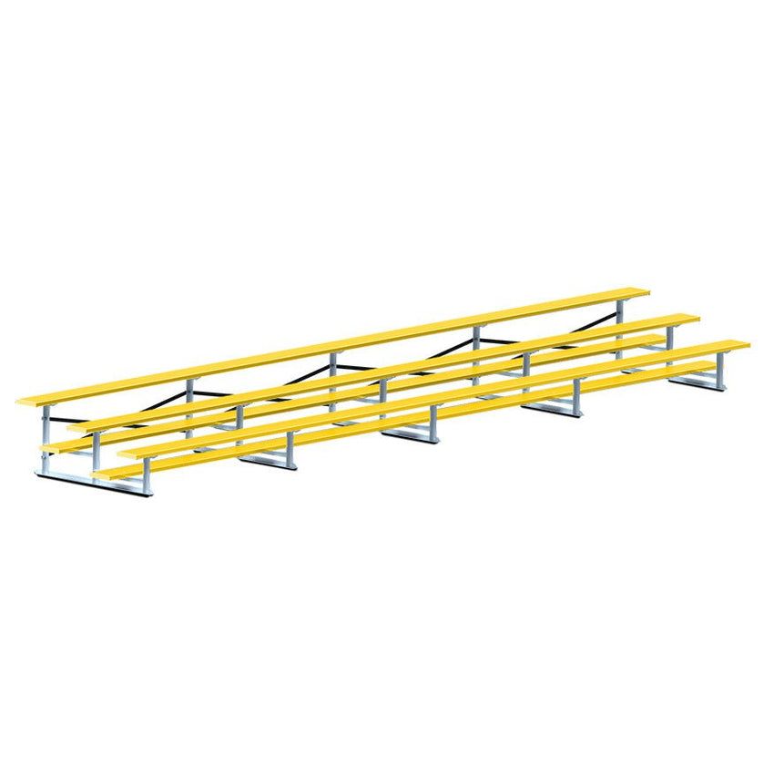 Jaypro Sports Bleacher - 3 Row - Single Foot Plank, All Aluminum Bleachers, Powder Coated - 27' L (BLCH - 327ALPC) - SchoolOutlet