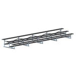 Jaypro Sports Bleacher - 3 Row - Single Foot Plank, Aluminum & Steel Bleachers, Powder Coated - 27' L (BLCH - 327PC) - SchoolOutlet