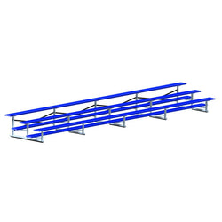Jaypro Sports Bleacher - 3 Row - Single Foot Plank, Aluminum & Steel Bleachers, Powder Coated - 27' L (BLCH-327PC)