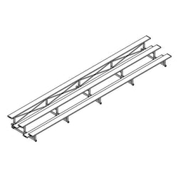 Jaypro Sports Bleacher - 3 Row - Tip & Roll, Single Foot Plank - 27' L (BLCH-327TRG)