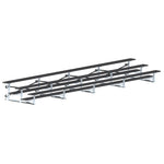 Jaypro Sports Bleacher - 3 Row - Tip & Roll, Single Foot Plank, Powder Coated - 27' L (BLCH - 327TRGPC) - SchoolOutlet