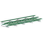 Jaypro Sports Bleacher - 3 Row - Tip & Roll, Single Foot Plank, Powder Coated - 27' L (BLCH - 327TRGPC) - SchoolOutlet
