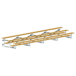 Jaypro Sports Bleacher - 3 Row - Tip & Roll, Single Foot Plank, Powder Coated - 27' L (BLCH - 327TRGPC) - SchoolOutlet