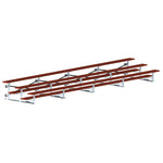 Jaypro Sports Bleacher - 3 Row - Tip & Roll, Single Foot Plank, Powder Coated - 27' L (BLCH - 327TRGPC) - SchoolOutlet