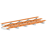 Jaypro Sports Bleacher - 3 Row - Tip & Roll, Single Foot Plank, Powder Coated - 27' L (BLCH - 327TRGPC) - SchoolOutlet