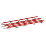 Jaypro Sports Bleacher - 3 Row - Tip & Roll, Single Foot Plank, Powder Coated - 27' L (BLCH - 327TRGPC) - SchoolOutlet