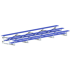Jaypro Sports Bleacher - 3 Row - Tip & Roll, Single Foot Plank, Powder Coated - 27' L (BLCH-327TRGPC)