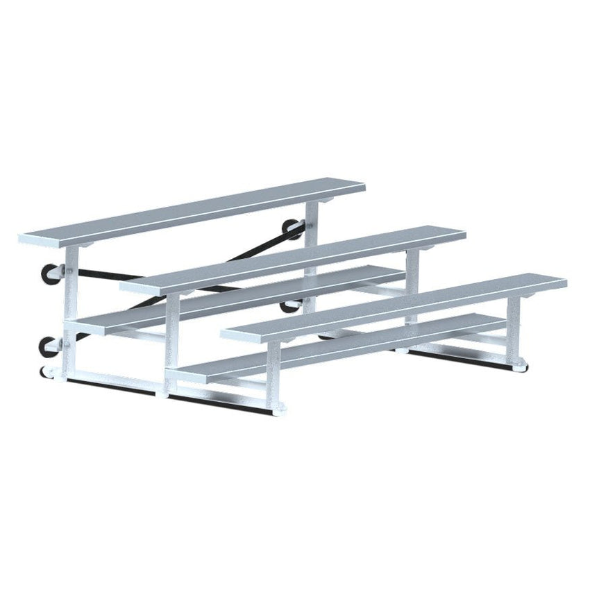 Jaypro Sports Bleacher - 3 Row - Tip & Roll, Single Foot Plank - 7.5' L (BLCH - 375TRG) - SchoolOutlet