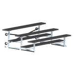 Jaypro Sports Bleacher - 3 Row - Tip & Roll, Single Foot Plank, Powder Coated - 7.5' L (BLCH - 375TRGPC) - SchoolOutlet