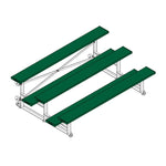 Jaypro Sports Bleacher - 3 Row - Tip & Roll, Single Foot Plank, Powder Coated - 7.5' L (BLCH - 375TRGPC) - SchoolOutlet