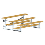 Jaypro Sports Bleacher - 3 Row - Tip & Roll, Single Foot Plank, Powder Coated - 7.5' L (BLCH - 375TRGPC) - SchoolOutlet