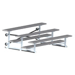 Jaypro Sports Bleacher - 3 Row - Tip & Roll, Single Foot Plank, Powder Coated - 7.5' L (BLCH - 375TRGPC) - SchoolOutlet