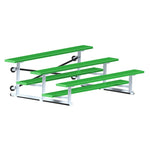 Jaypro Sports Bleacher - 3 Row - Tip & Roll, Single Foot Plank, Powder Coated - 7.5' L (BLCH - 375TRGPC) - SchoolOutlet