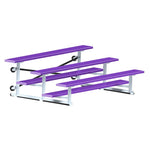 Jaypro Sports Bleacher - 3 Row - Tip & Roll, Single Foot Plank, Powder Coated - 7.5' L (BLCH - 375TRGPC) - SchoolOutlet