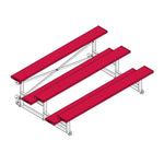 Jaypro Sports Bleacher - 3 Row - Tip & Roll, Single Foot Plank, Powder Coated - 7.5' L (BLCH - 375TRGPC) - SchoolOutlet