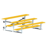 Jaypro Sports Bleacher - 3 Row - Tip & Roll, Single Foot Plank, Powder Coated - 7.5' L (BLCH - 375TRGPC) - SchoolOutlet