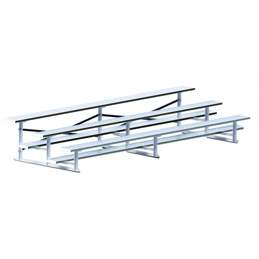 Jaypro Sports Bleacher - 3 Row - Single Foot Plank, All Aluminum Bleachers - 15' L (BLCH - 3AL) - SchoolOutlet