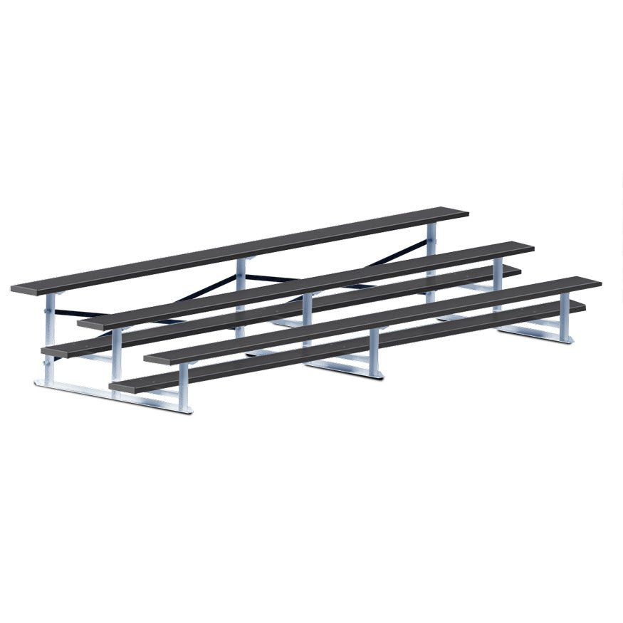 Jaypro Sports Bleacher - 3 Row - Single Foot Plank, All Aluminum Bleachers, Powder Coated - 15' L (BLCH-3ALPC) - SchoolOutlet