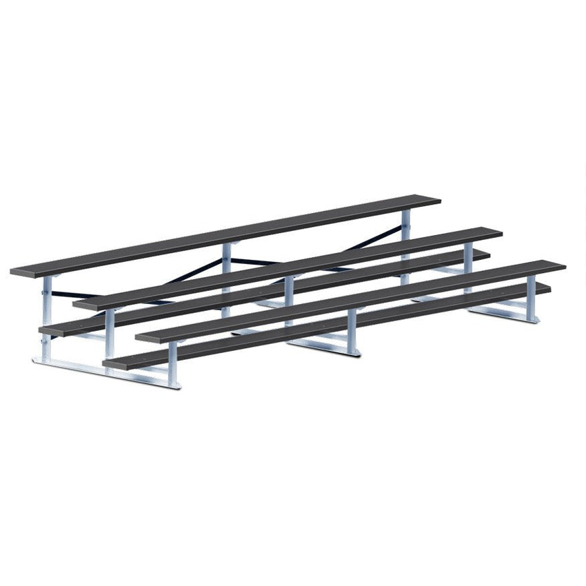 Jaypro Sports Bleacher - 3 Row - Single Foot Plank, All Aluminum Bleachers, Powder Coated - 15' L (BLCH-3ALPC) - SchoolOutlet