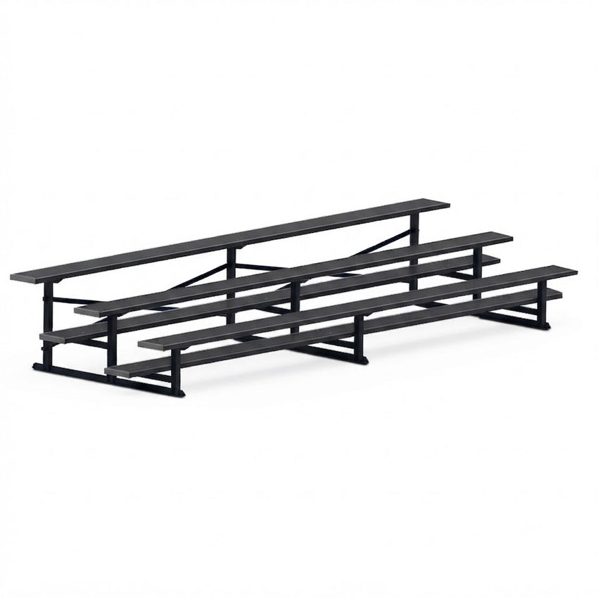Jaypro Sports Bleacher - 3 Row - Single Foot Plank, All Aluminum Bleachers, Powder Coated - 15' L (BLCH-3ALPC) - SchoolOutlet
