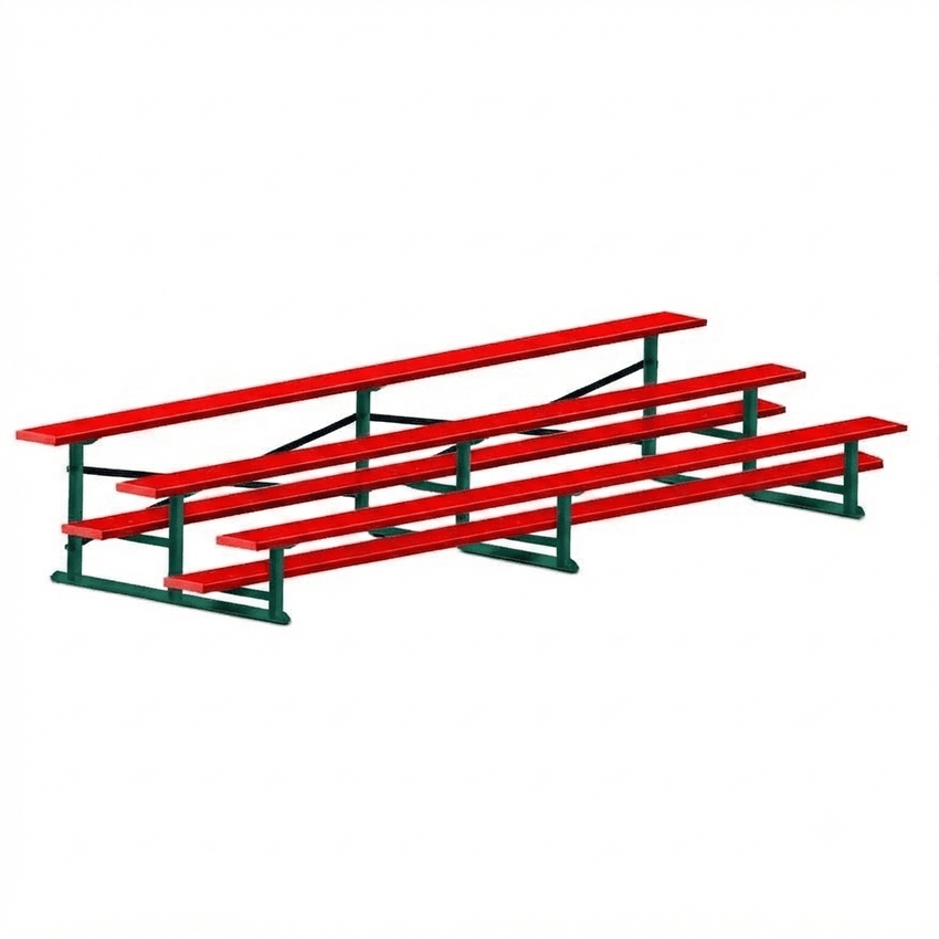 Jaypro Sports Bleacher - 3 Row - Single Foot Plank, All Aluminum Bleachers, Powder Coated - 15' L (BLCH-3ALPC) - SchoolOutlet