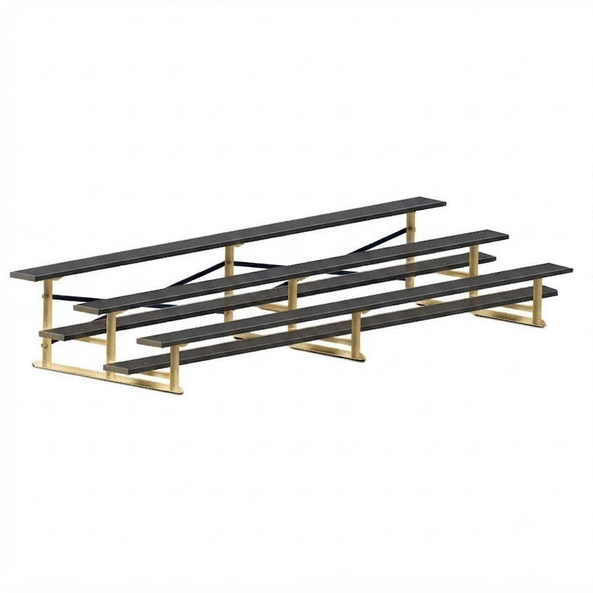 Jaypro Sports Bleacher - 3 Row - Single Foot Plank, All Aluminum Bleachers, Powder Coated - 15' L (BLCH-3ALPC) - SchoolOutlet