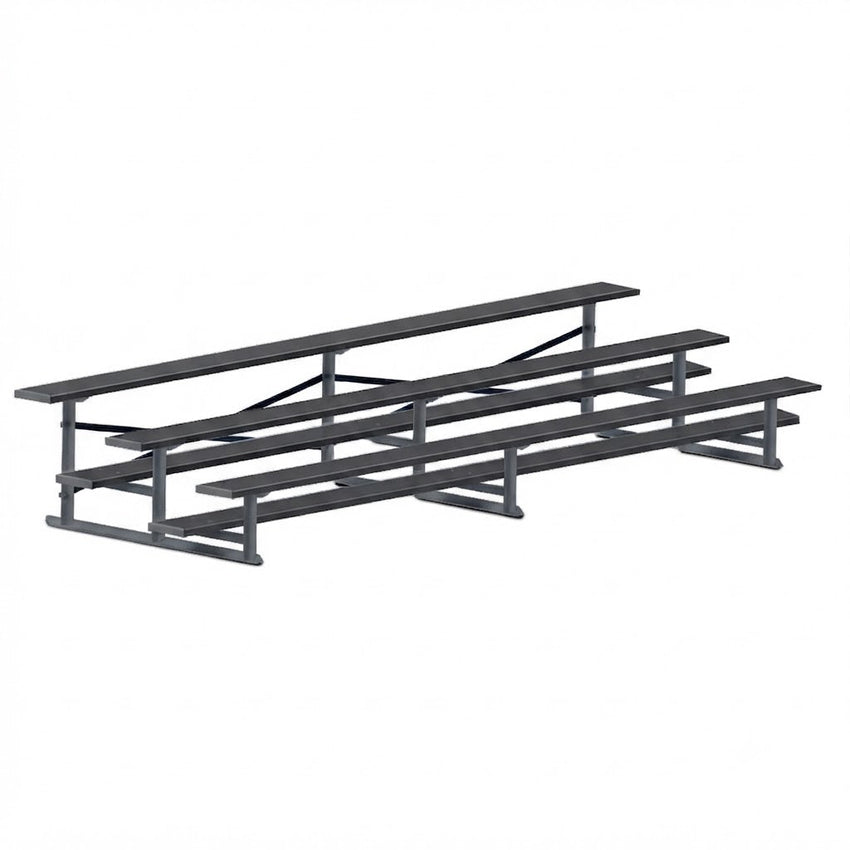 Jaypro Sports Bleacher - 3 Row - Single Foot Plank, All Aluminum Bleachers, Powder Coated - 15' L (BLCH-3ALPC) - SchoolOutlet