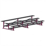 Jaypro Sports Bleacher - 3 Row - Single Foot Plank, All Aluminum Bleachers, Powder Coated - 15' L (BLCH-3ALPC) - SchoolOutlet