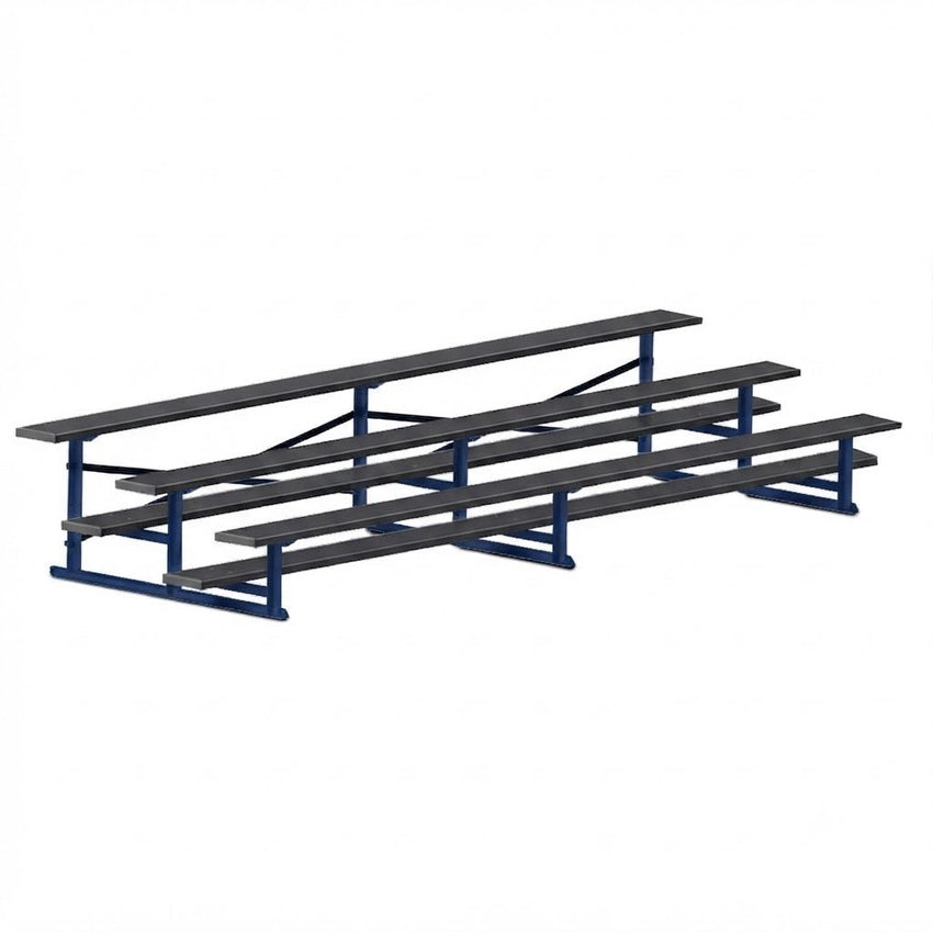 Jaypro Sports Bleacher - 3 Row - Single Foot Plank, All Aluminum Bleachers, Powder Coated - 15' L (BLCH-3ALPC) - SchoolOutlet