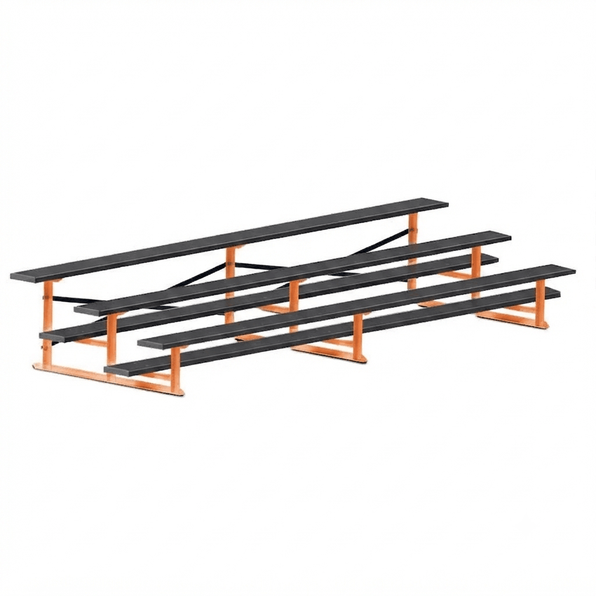 Jaypro Sports Bleacher - 3 Row - Single Foot Plank, All Aluminum Bleachers, Powder Coated - 15' L (BLCH-3ALPC) - SchoolOutlet