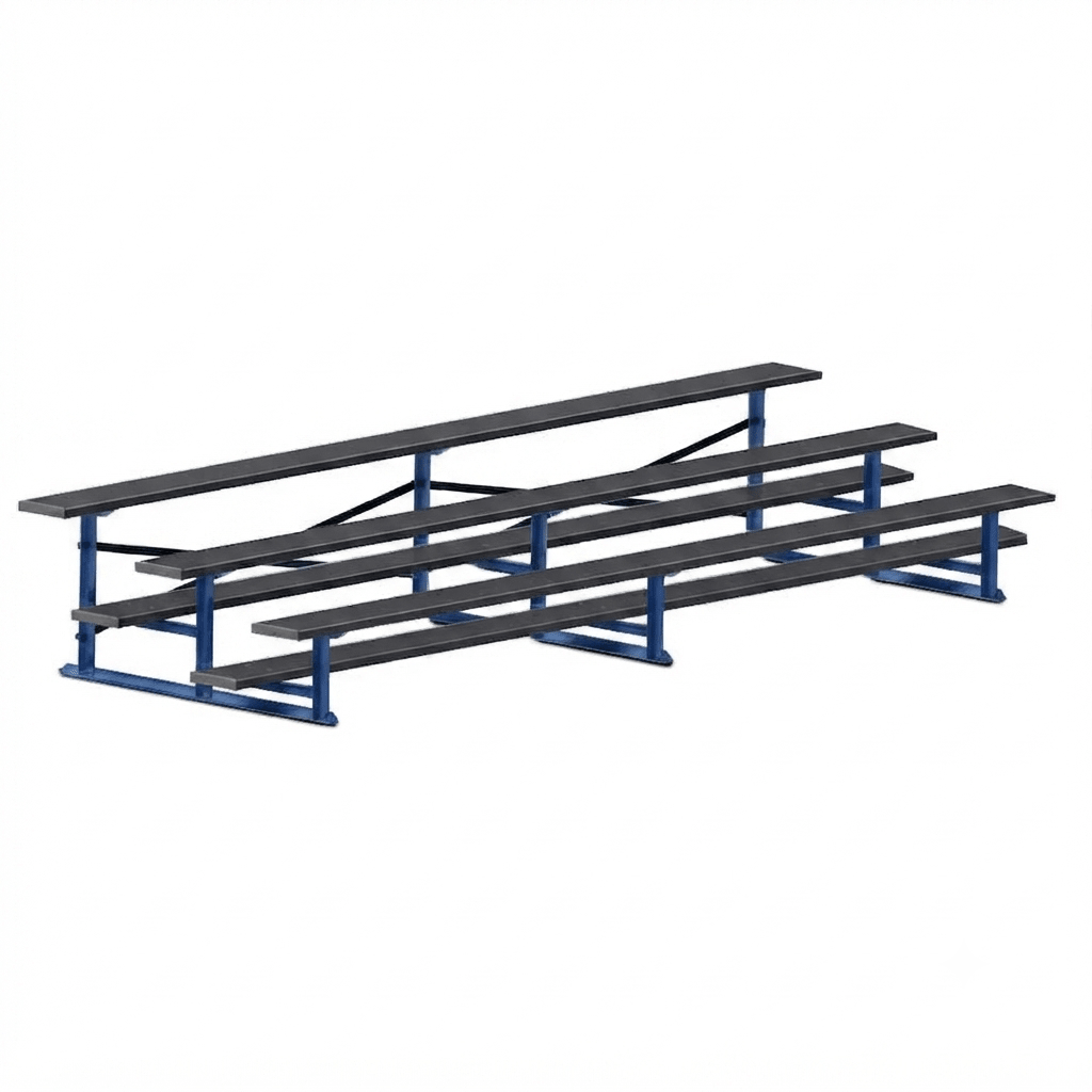 Jaypro Sports Bleacher - 3 Row - Single Foot Plank, All Aluminum Bleachers, Powder Coated - 15' L (BLCH-3ALPC) - SchoolOutlet