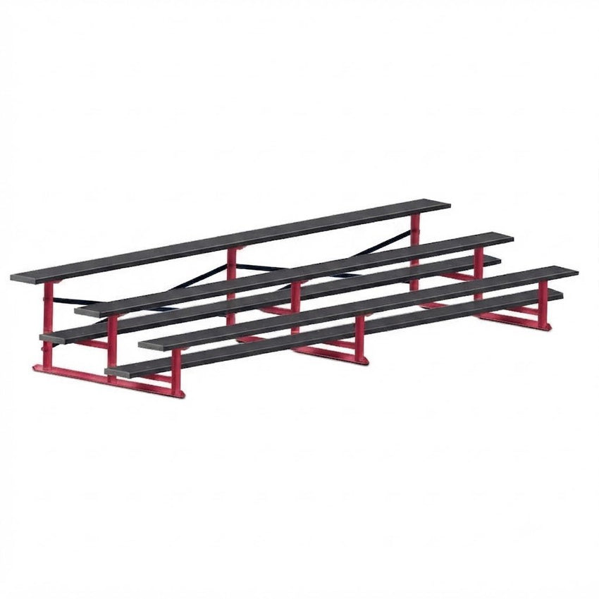 Jaypro Sports Bleacher - 3 Row - Single Foot Plank, All Aluminum Bleachers, Powder Coated - 15' L (BLCH-3ALPC) - SchoolOutlet