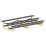 Jaypro Sports Bleacher - 3 Row - Single Foot Plank, All Aluminum Bleachers, Powder Coated - 15' L (BLCH-3ALPC) - SchoolOutlet