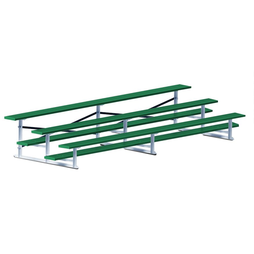 Jaypro Sports Bleacher - 3 Row - Single Foot Plank, All Aluminum Bleachers, Powder Coated - 15' L (BLCH-3ALPC) - SchoolOutlet
