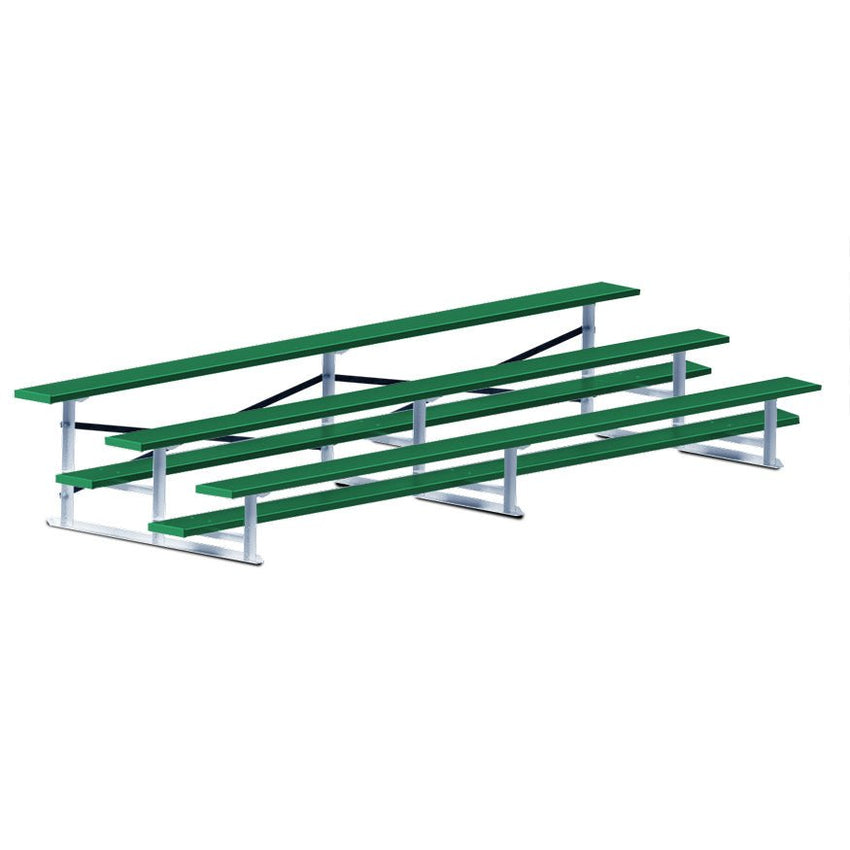 Jaypro Sports Bleacher - 3 Row - Single Foot Plank, All Aluminum Bleachers, Powder Coated - 15' L (BLCH-3ALPC) - SchoolOutlet